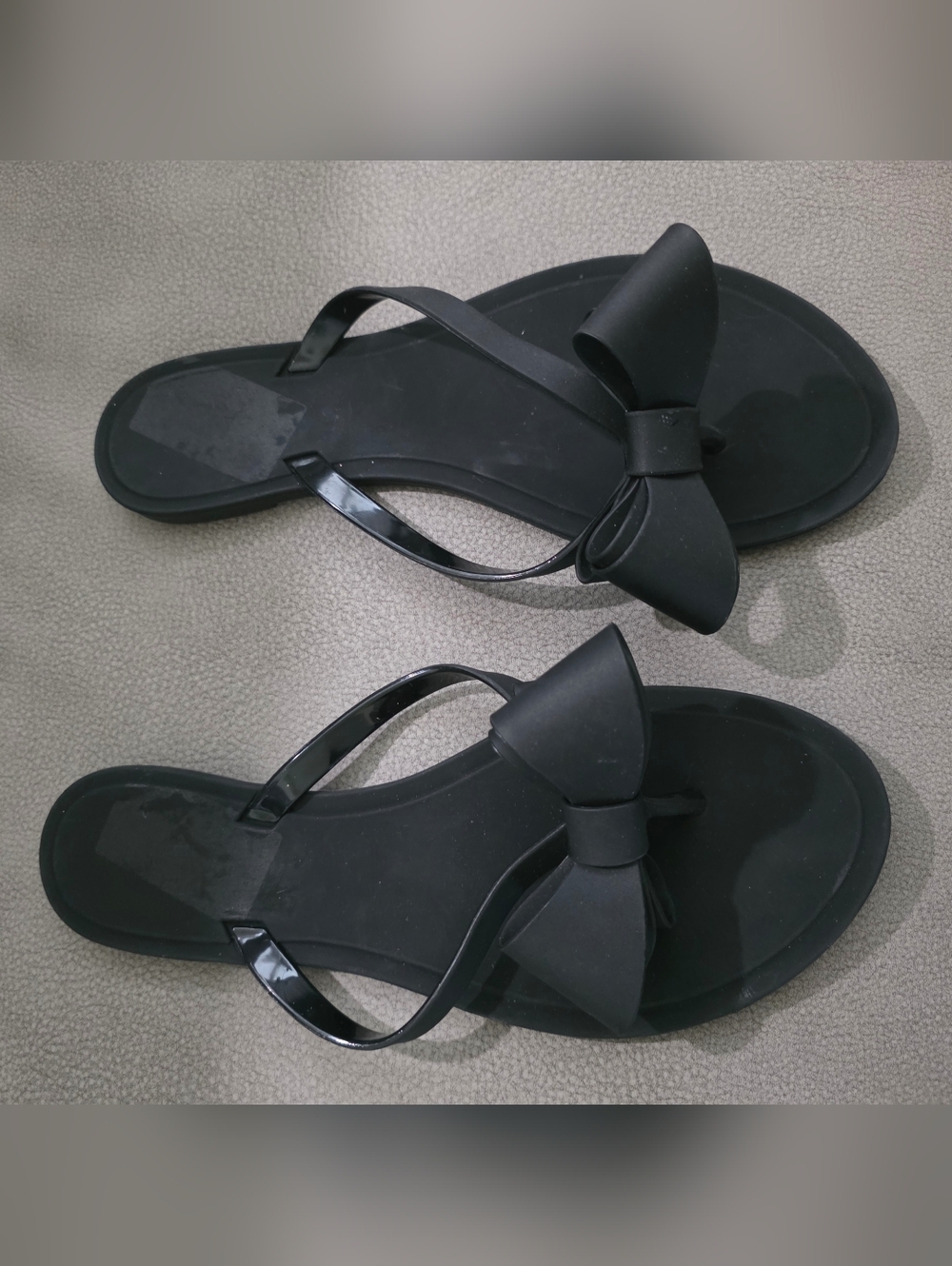 Women’s Black Bow Jelly Flip Flop Sandals